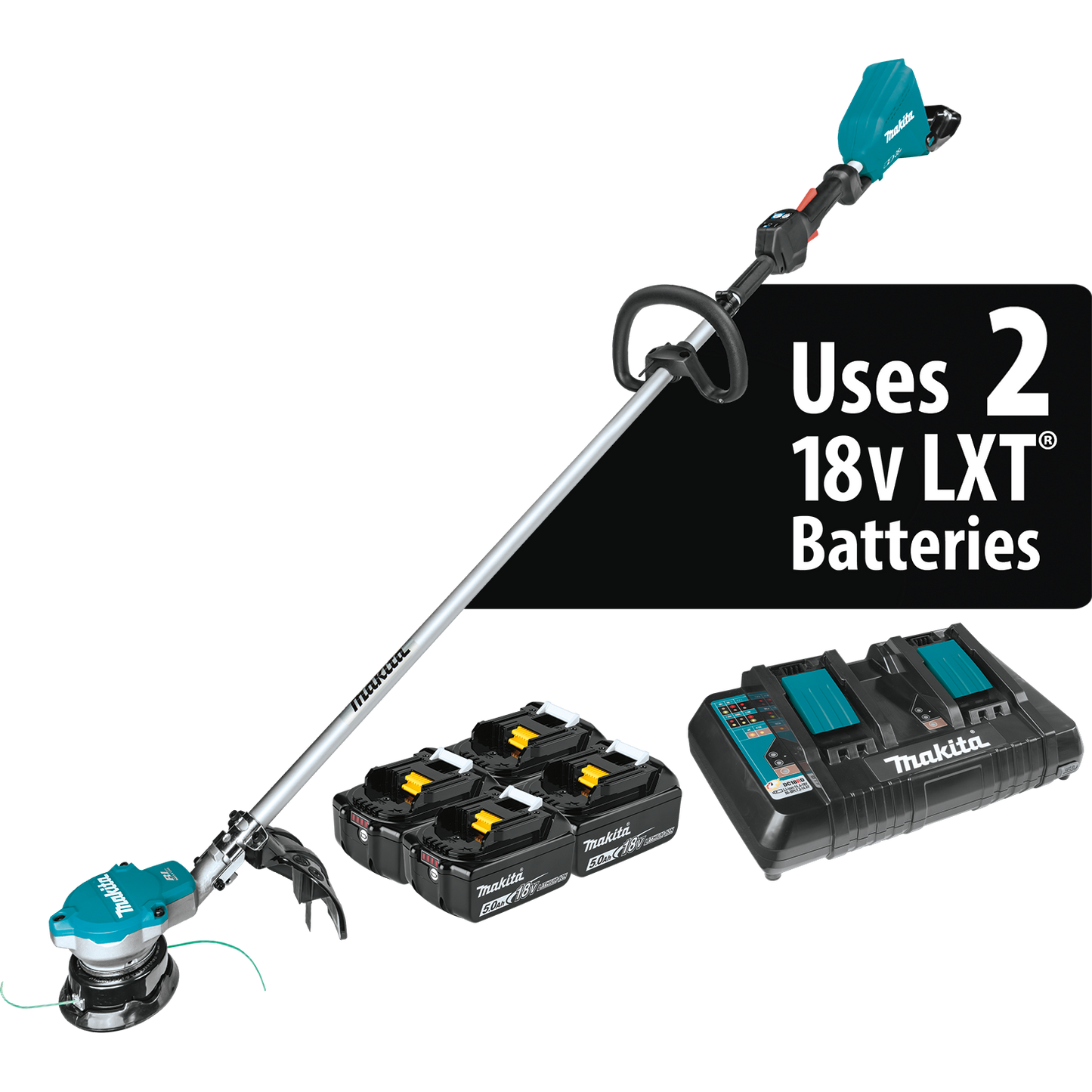 Makita XRU15PT1 36V (18V X2) LXT® Brushless String Trimmer Kit with 4 Batteries (5.0Ah)