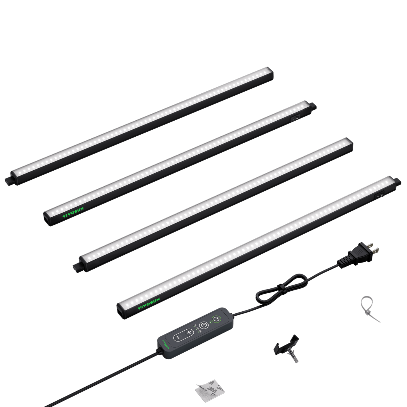Vivosun T5 Grow Lights for Indoor Plants, 5000K Full Spectrum 60W (4 x 15W), 2FT LED Plant Light Strip with Timer & Dimming Controller for Seed Starting, 4-Pack