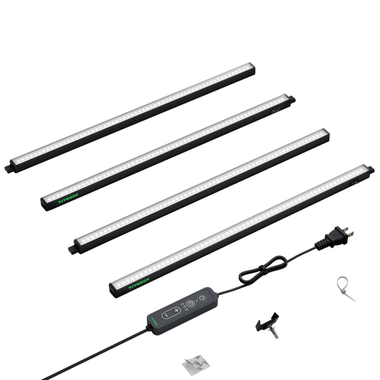 Vivosun T5 Grow Lights for Indoor Plants, 5000K Full Spectrum 60W (4 x 15W), 2FT LED Plant Light Strip with Timer & Dimming Controller for Seed Starting, 4-Pack