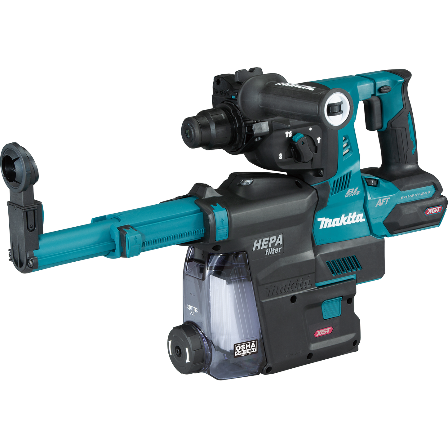 Makita GRH01ZW 40V max XGT® Brushless Cordless 1‘1/8" SDS‘PLUS AVT® Rotary Hammer w/ Dust Extractor, AFT®, AWS® Capable, Tool Only