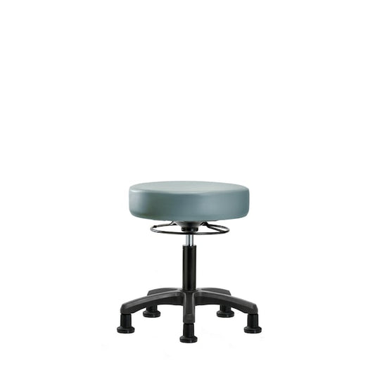 Blue Ridge Ergonomics VMBST-RG-T1-NF-RG-8822 Rutledge Vinyl Stool with Back - Medium Bench Height with Seat Tilt & Stationary Glides in Storm Supernova™ Vinyl