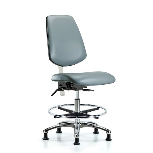 Blue Ridge Ergonomics VMBCH-MB-RG-T0-A0-NF-RC-8822 Rutledge Vinyl Chair - Medium Bench Height with Medium Back & Casters in Storm Supernova™ Vinyl