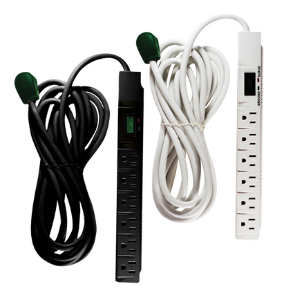 GoGreen Power GG-16315-15BK Plastic 6 Outlet Surge Protector, w/ 1200 Joules,  EMI/RFI Black