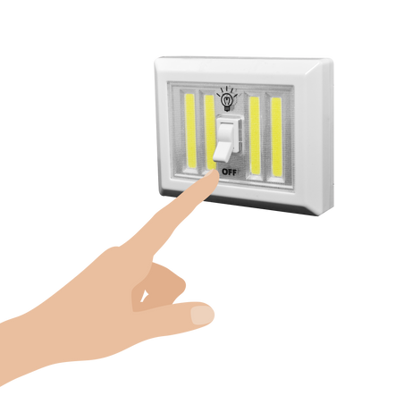 GoGreen Power GG-113-SWLTXL Double COB LED Light switch 8 pc display, 400 Lumens