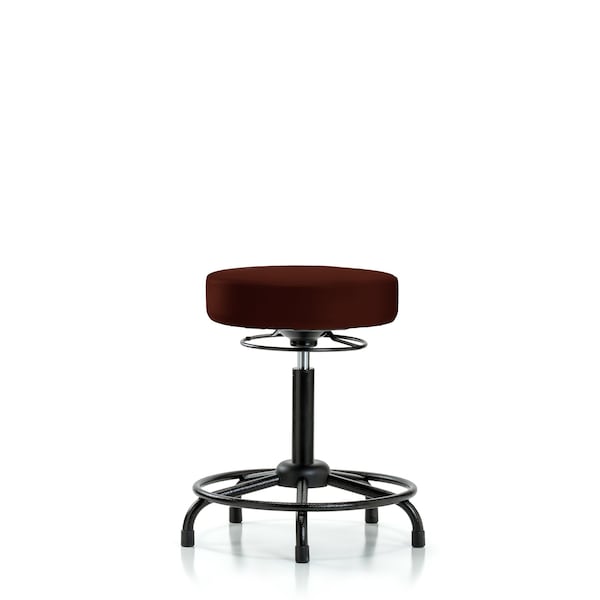 Blue Ridge Ergonomics VMBSO-RT-RG-8569 Rutledge Vinyl Stool without Back - Medium Bench Height with Round Tube Base & Stationary Glides in Burgundy Trailblazer™ Vinyl