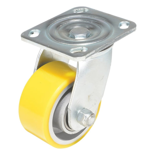 Vestil CST-PY-4X2PUA-S Polyurethane Swivel Caster 4 In. Diameter x 2 In. Width 440 Lb. Capacity Yellow/Gray