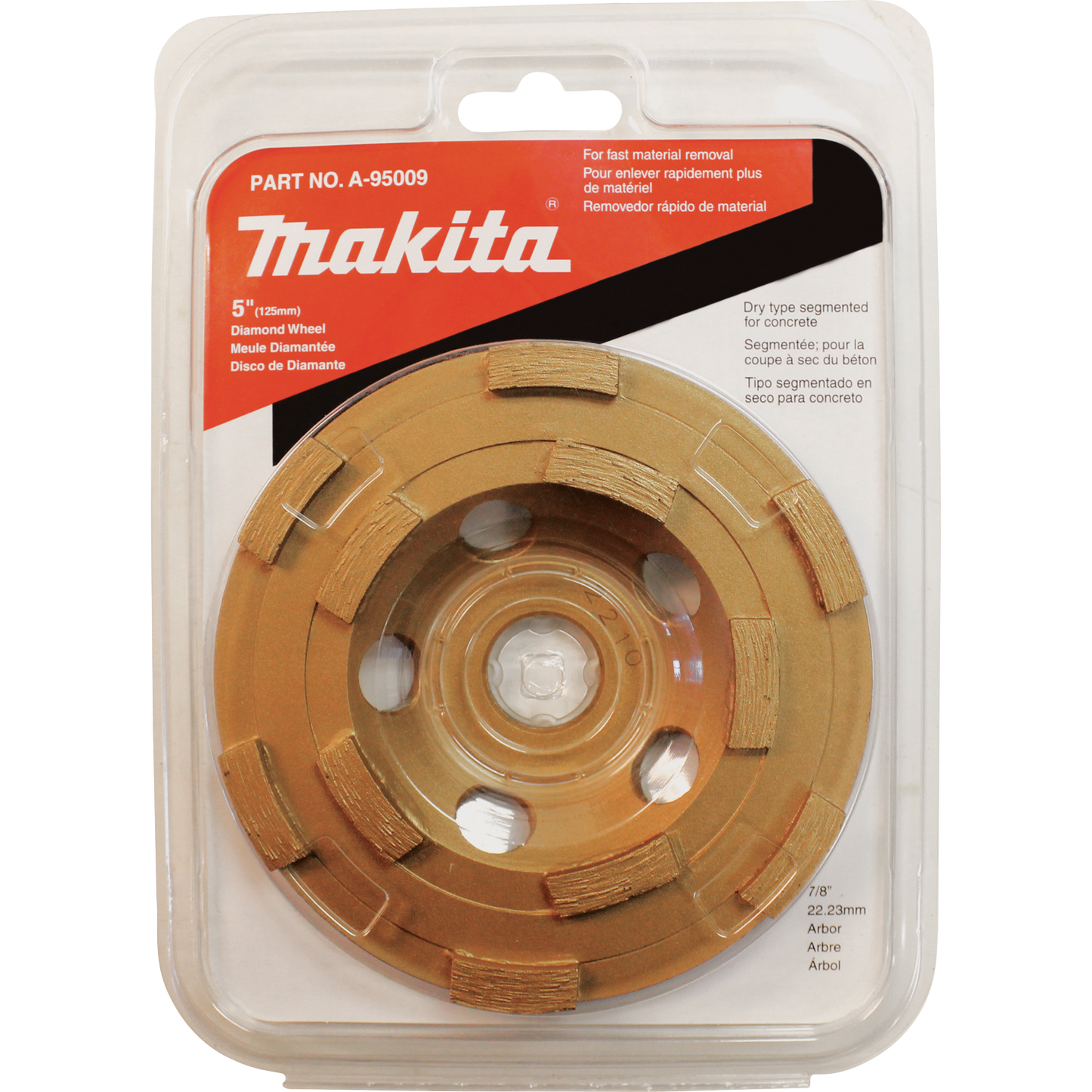 Makita A-95009 5" Diamond Cup Wheel, Segmented Rim