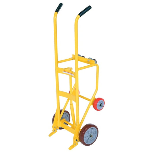 Vestil RDBT-PO Yellow Drum Truck Cradle With Poly-on-Poly Wheels 1000 lb Capacity