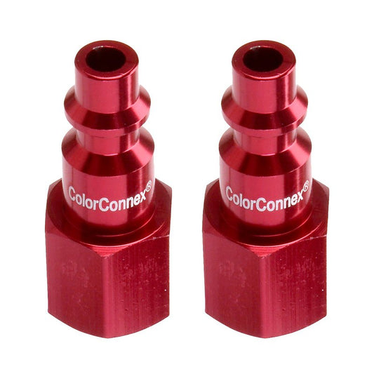 ColorConnex A73430D-2PK Plug, Type D, 1/4" Body, 1/4" FNPT, Red, 2-Pack