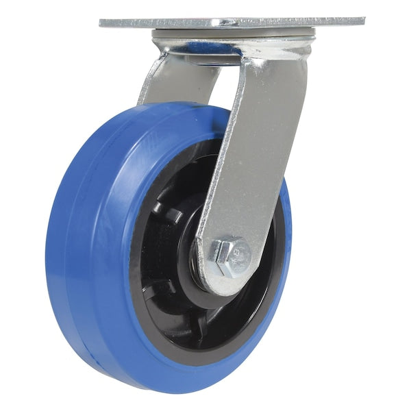 Vestil CST-BB-6X2ER-S Elastic Rubber Swivel Caster 6 In. Diameter x 2 In. Width 770 Lb. Capacity Blue/Black