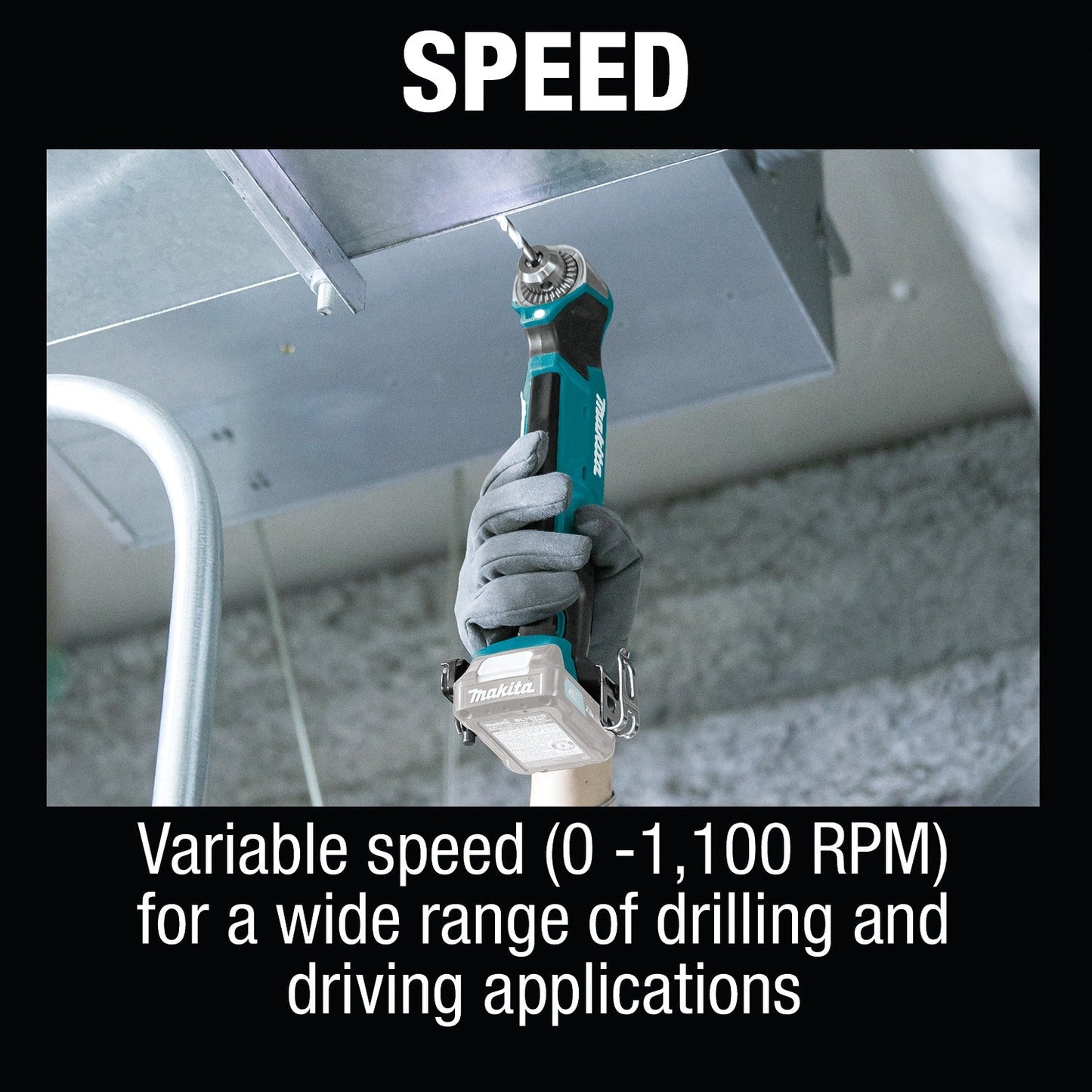 Makita AD03Z 12V max CXT® Lithium‘Ion Cordless 3/8" Right Angle Drill, Tool Only