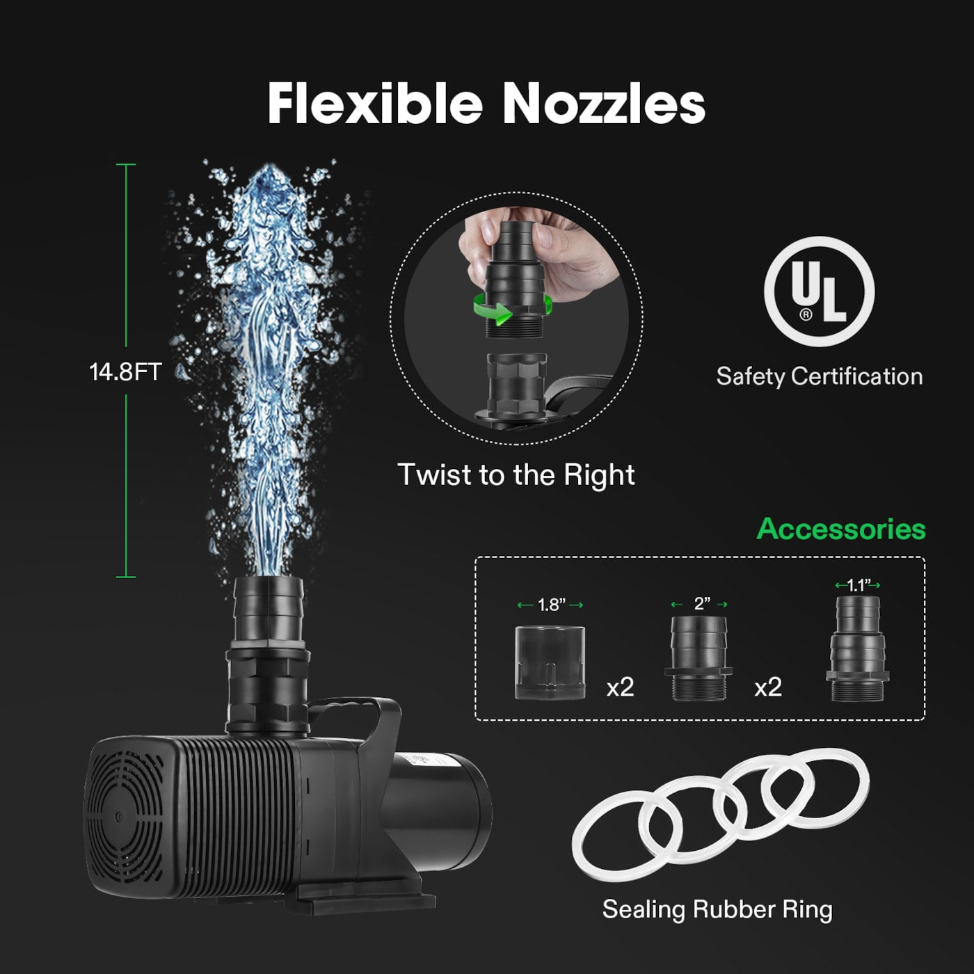 Vivosun 3567 GPH Submersible Water Pump 130W Ultra Quiet Pump