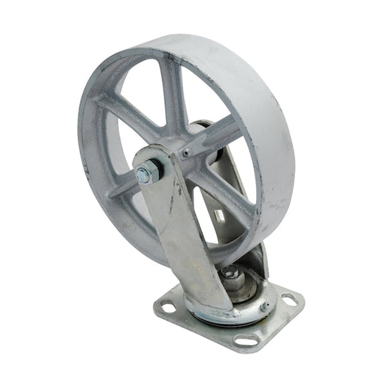 Vestil CST-MA-8X2-S Cast Iron/Steel Swivel Caster 8 In. Diameter x 2 In. Width 1400 Lb. Capacity Gray