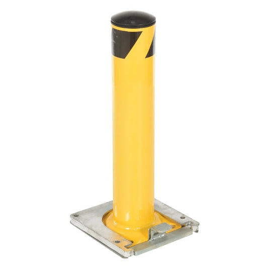 Vestil BOL-RF-24-4.5 Steel Surface Mounted Removable Pipe Safety Bollard 24 In. x 4-1/2 In. Yellow
