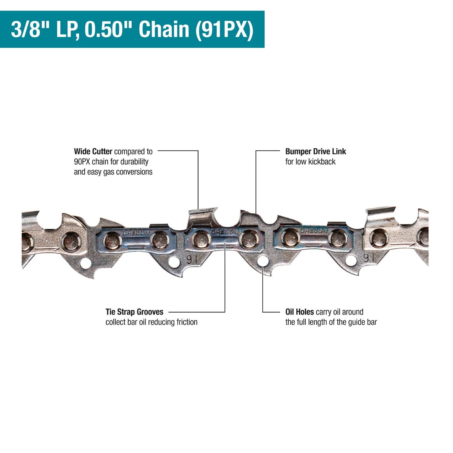 Makita E-00234 14" Saw Chain, 3/8" LP, .050"