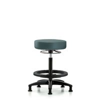 Blue Ridge Ergonomics VHBSO-RG-CF-RG-8501 Rutledge Vinyl Stool without Back - High Bench Height with Chrome Foot Ring & Stationary Glides in Adobe White Trailblazer™ Vinyl