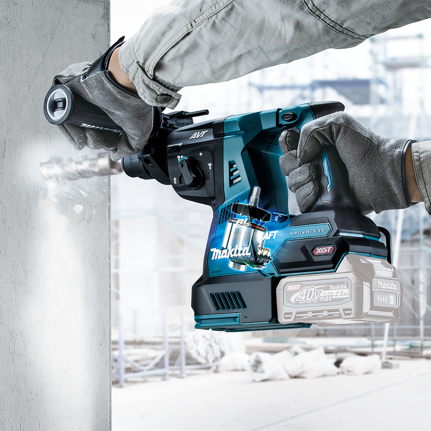 Makita GRH01Z 40V max XGT® Brushless Cordless 1‘1/8" SDS‘PLUS AVT® Rotary Hammer, AFT®, AWS® Capable, Tool Only