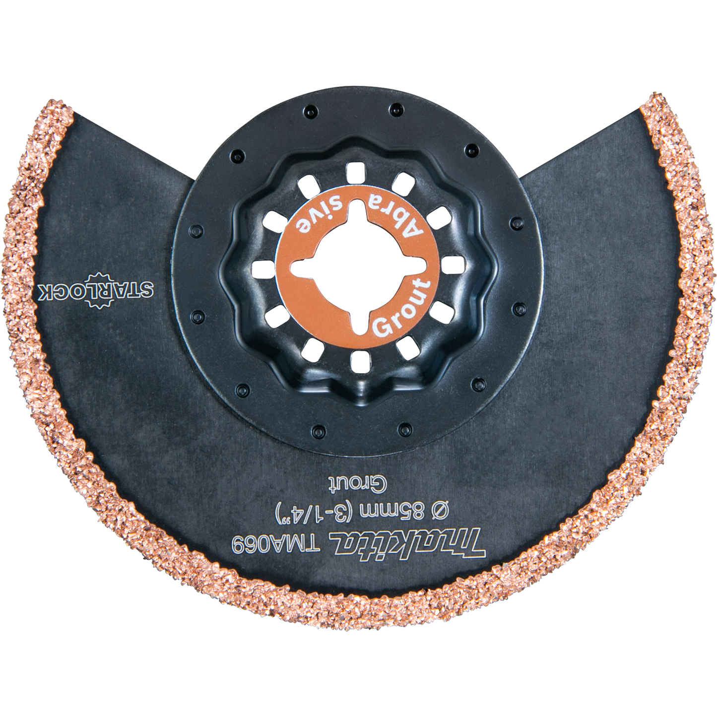 Makita B-67147 Starlock® Oscillating Multi‘Tool 3‘1/4" Hard Metal with Tungsten Carbide Coated Rim 30 Grit Grout Removal Blade