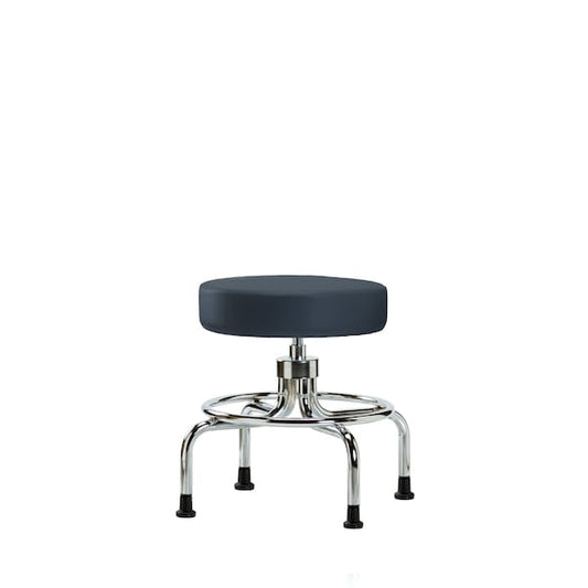 Blue Ridge Ergonomics VSLMD-CR-RG-8582 Vinyl Screw-Lift Stool - Medium Bench Height with Stationary Glides in Imperial Blue Trailblazer™ Vinyl