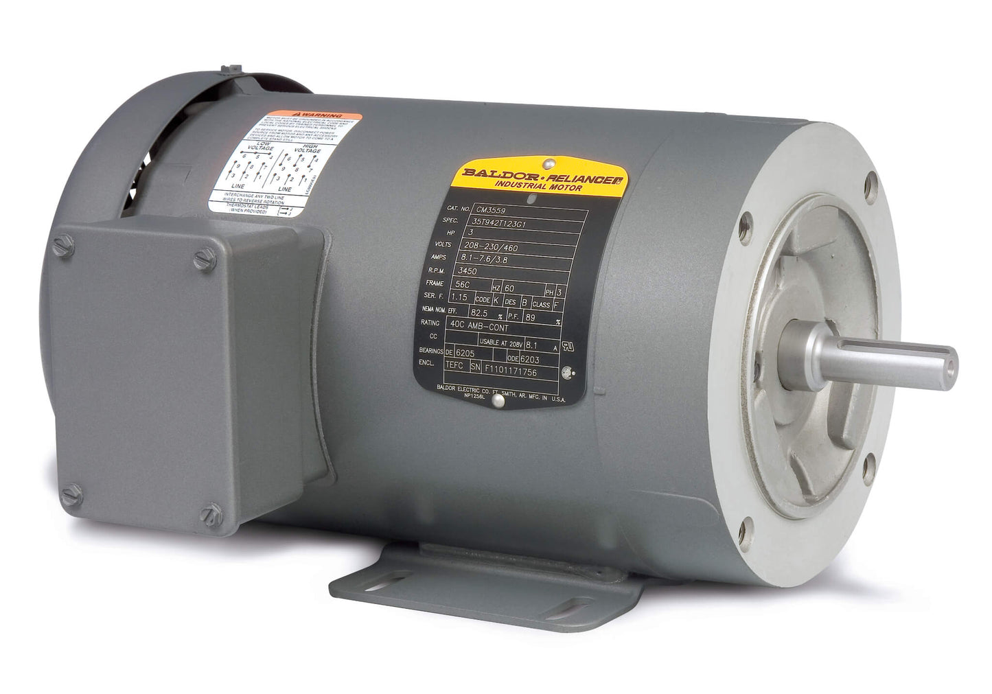 Baldor CM3538-8 .5HP, 1725RPM, 3PH, 60HZ, 56C, 3416M, TEFC, F1