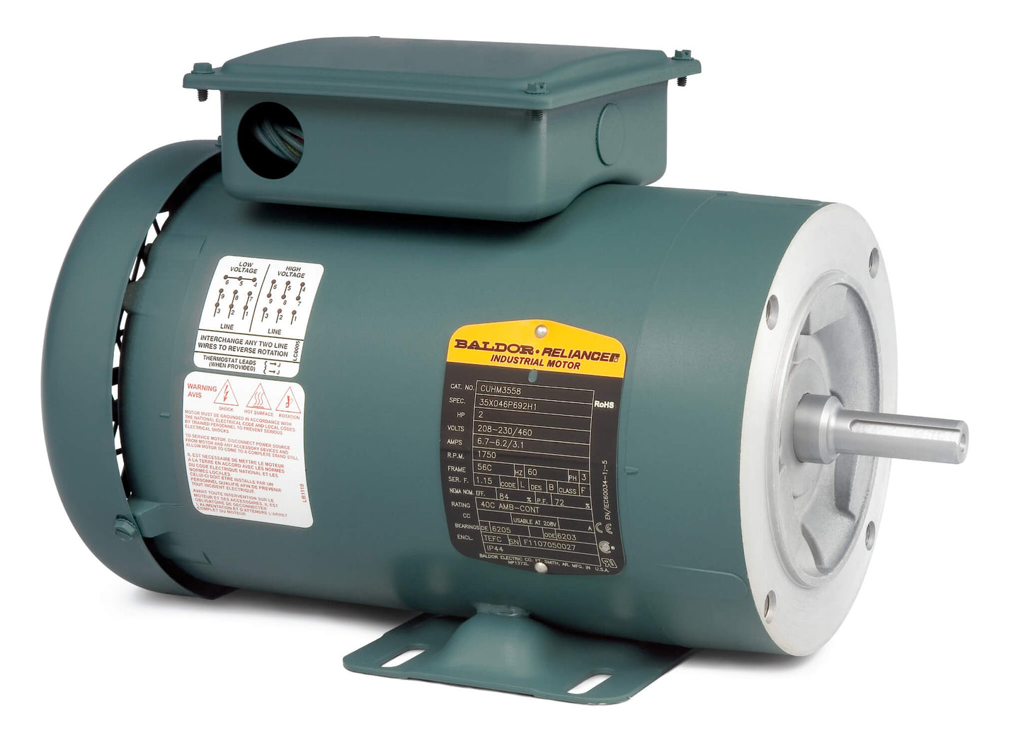 Baldor CUHM3538 .5/37 KWHP, 1770 1/MIN IP44 IC411 13KGRPM