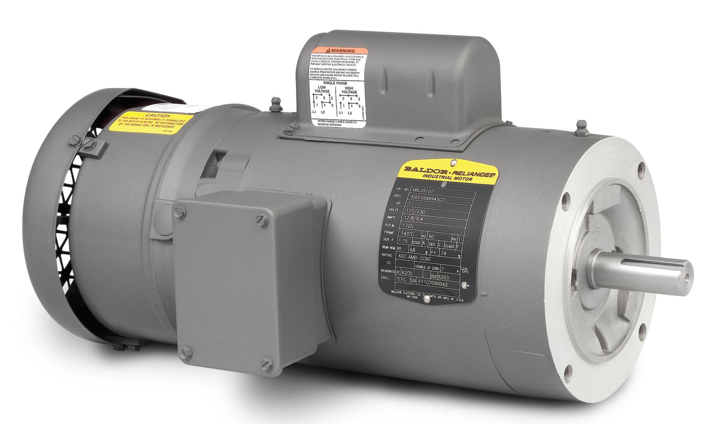 Baldor KBL3409 .5Hp, 1725Rpm, 1Ph, 60Hz, 56C, Brak