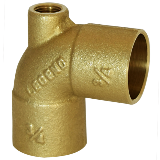 Legend Valves 302-253 3/4" x 1/8" x 3/4" Cast Brass Sweat x FNPT x Sweat Baseboard Tee