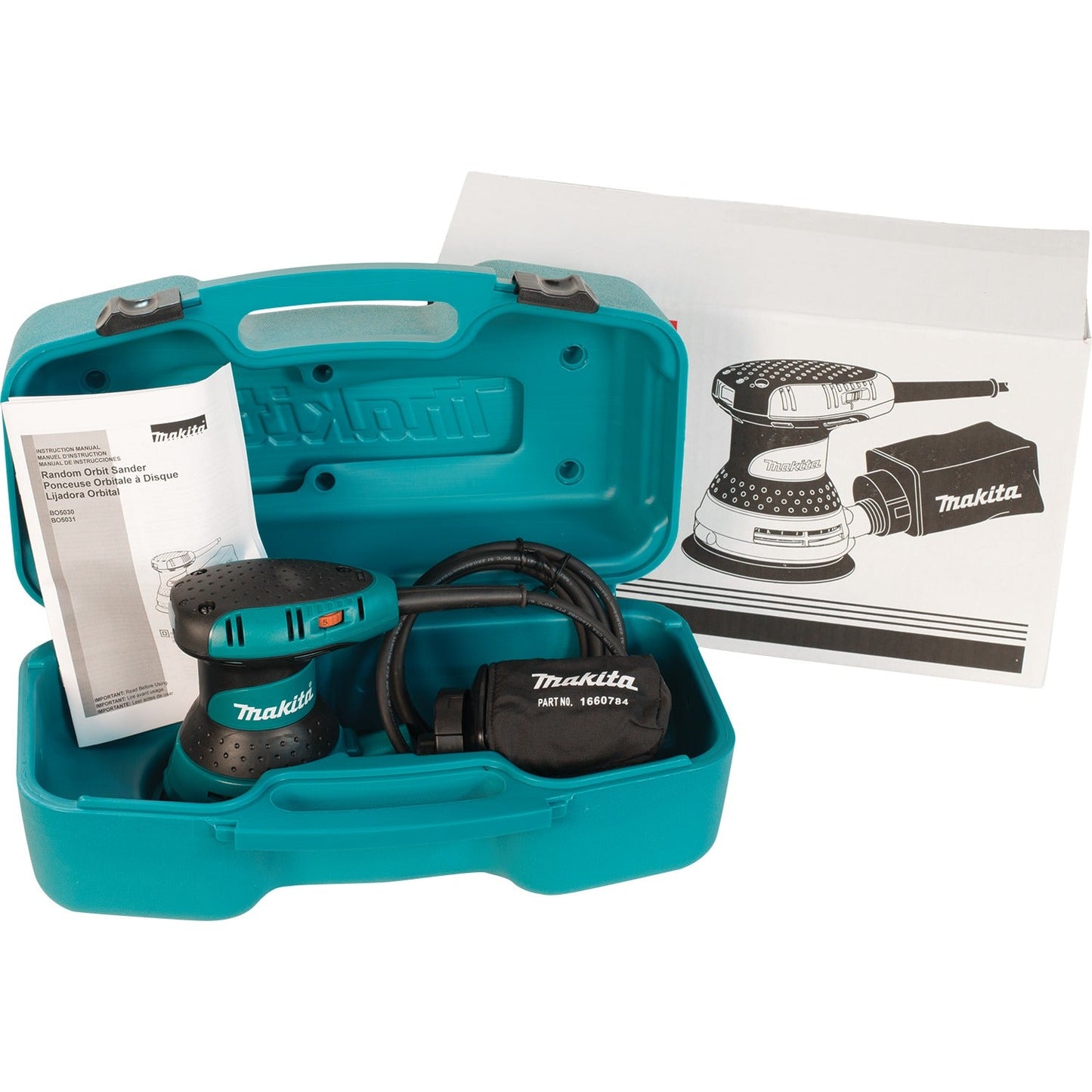 Makita BO5031K 5" Random Orbit Sander, variable speed, with Tool Case