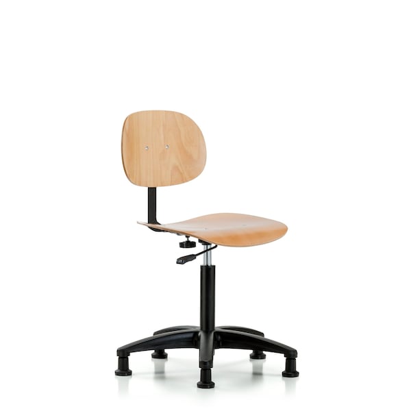 Blue Ridge Ergonomics WMBCH-RG-NF-RG Wood Chair - Medium Bench Height with Stationary Glides