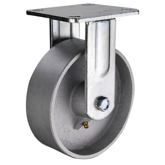 Vestil CST-VE-4X2CI-R Cast Iron/Steel Rigid Caster 4 In. Diameter x 2 In. Width 1102 Lb. Capacity Silver