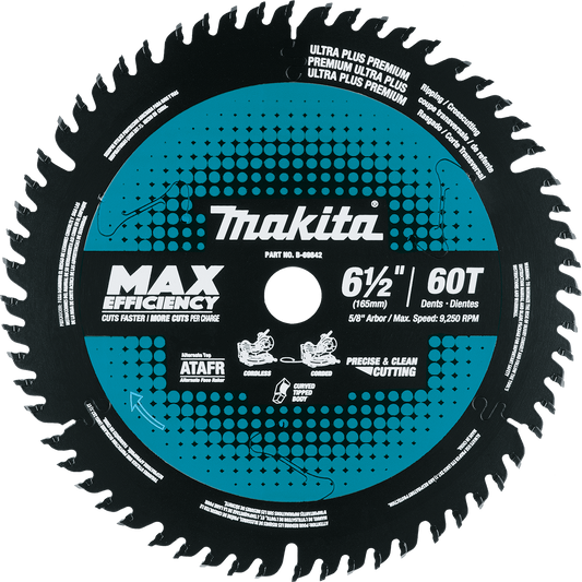 Makita B-69842 6‘1/2" 60T Carbide‘Tipped Max Efficiency Miter Saw Blade