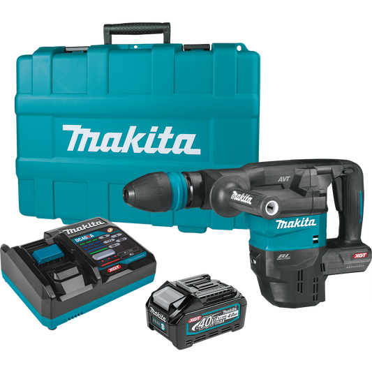 Makita GMH01M1 40V max XGT® Brushless Cordless 15 lb. SDS‘MAX AVT® Demolition Hammer Kit, AWS® Capable (4.0Ah)