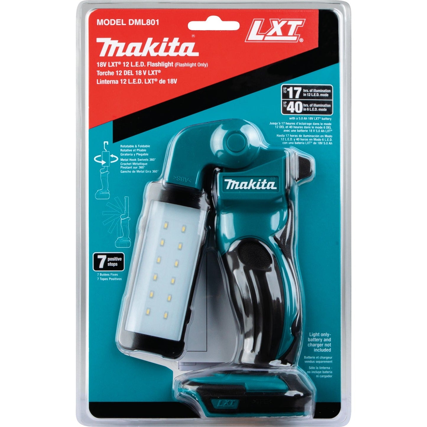 Makita DML801 18V LXT® Lithium‘Ion Cordless 12 L.E.D. Flashlight, Flashlight Only