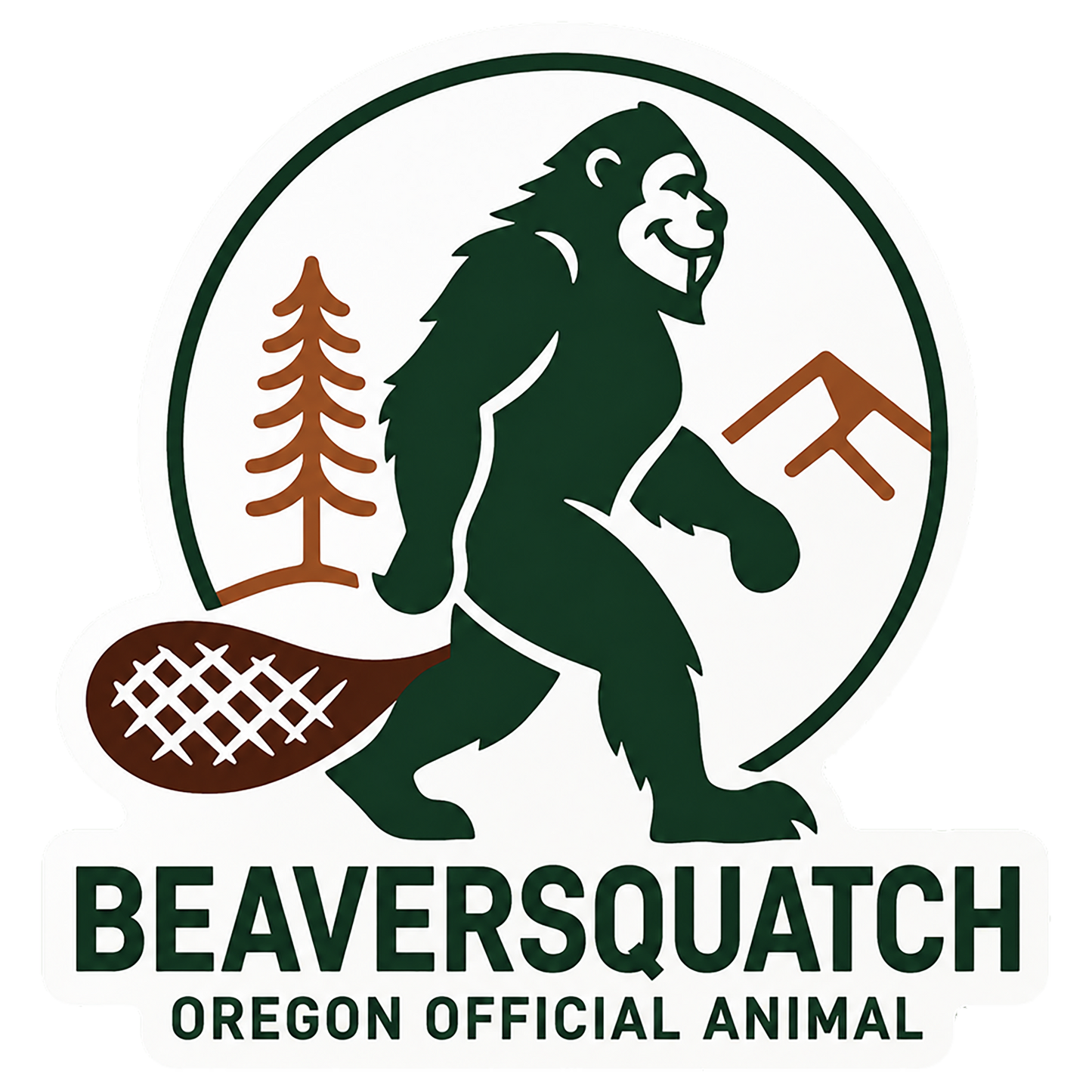 Paradise Clay IHS105 Beaversquatch Official Animal - Vinyl Sticker (1 STICKER)
