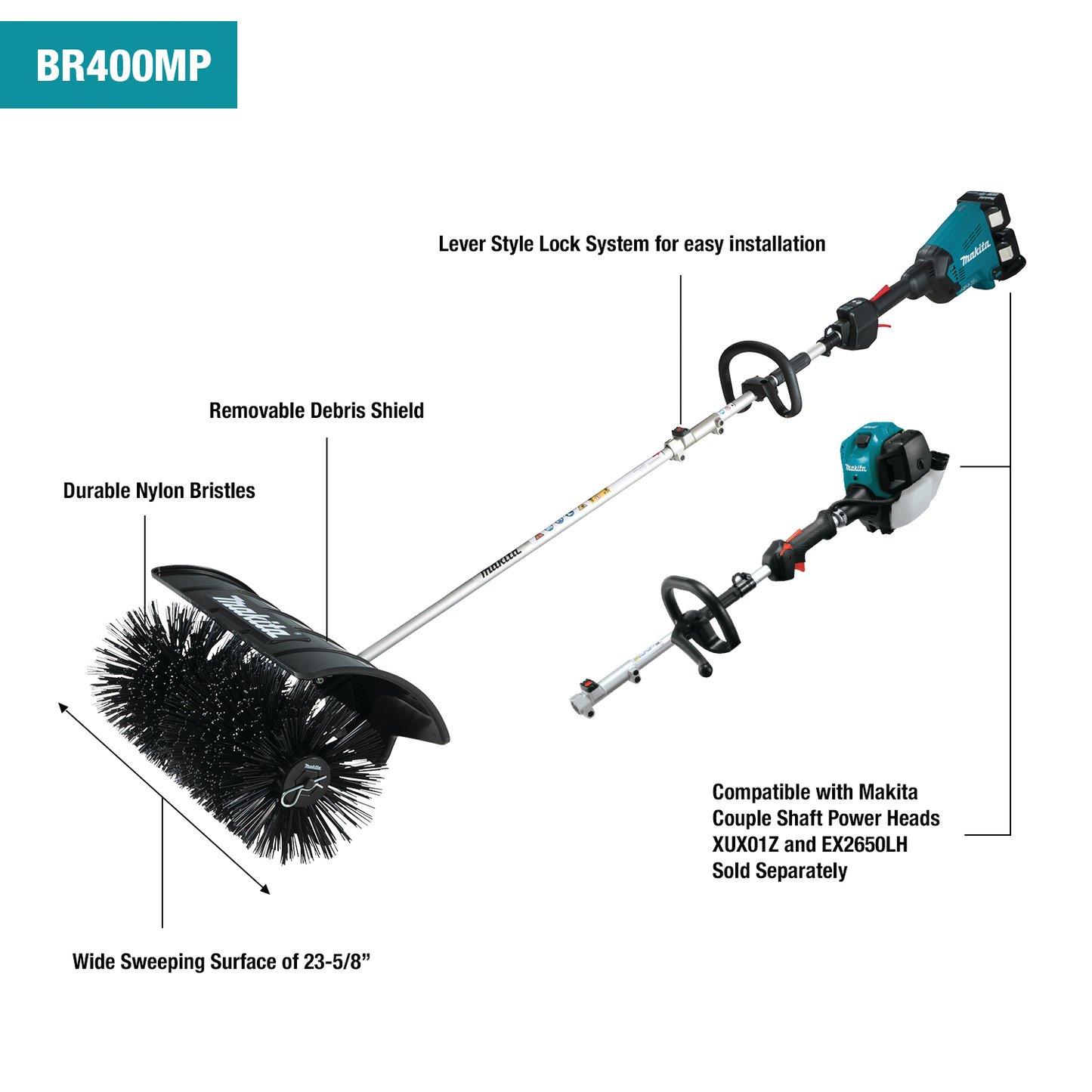 Makita BR400MP Bristle Brush Couple Shaft Attachment