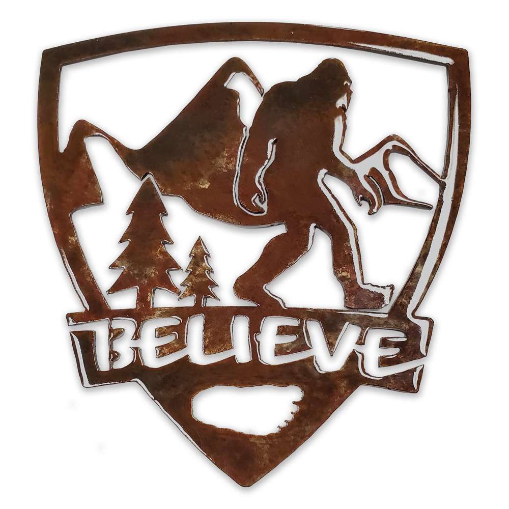 Paradise Clay PAR655 Believe Bigfoot "Shield" MAGNET - Bigfoot Gift