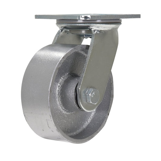 Vestil CST-VE-5X2CI-S Cast Iron/Steel Swivel Caster 5 In. Diameter x 2 In. Width 1322 Lb. Capacity Silver