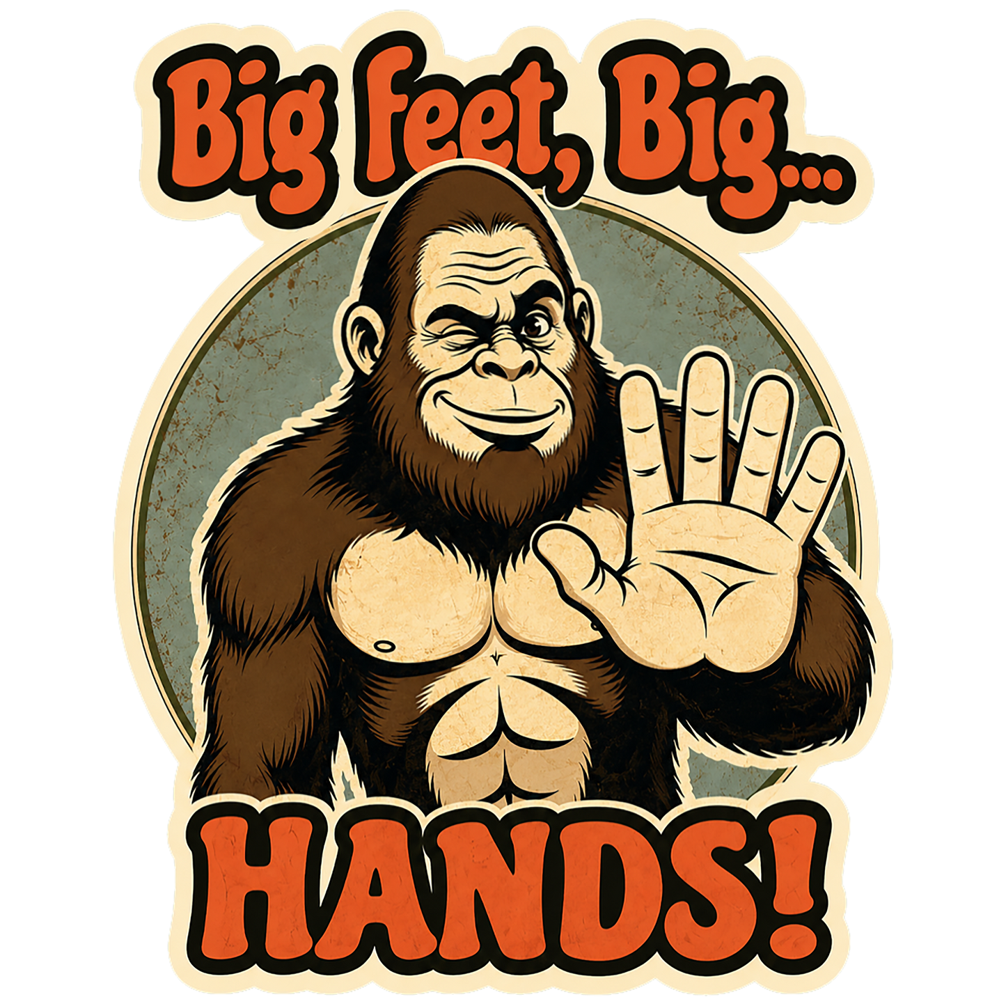 Paradise Clay IHS-10P-114 Big Feet Big Hands - Vinyl Sticker (10 Pack)