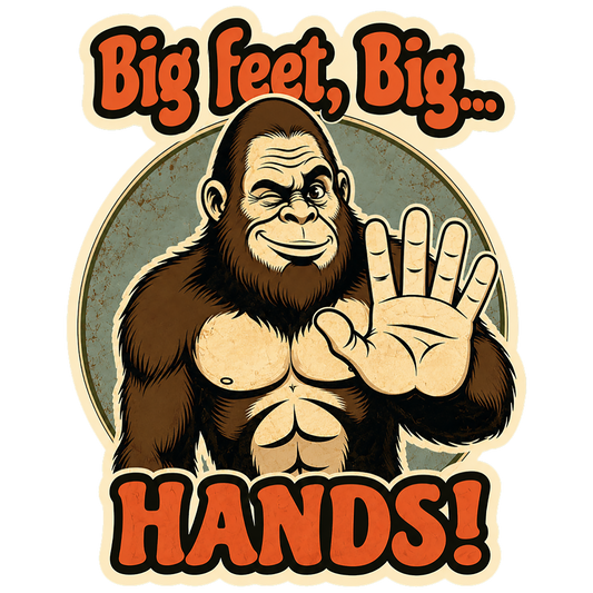 Paradise Clay IHS-10P-114 Big Feet Big Hands - Vinyl Sticker (10 Pack)