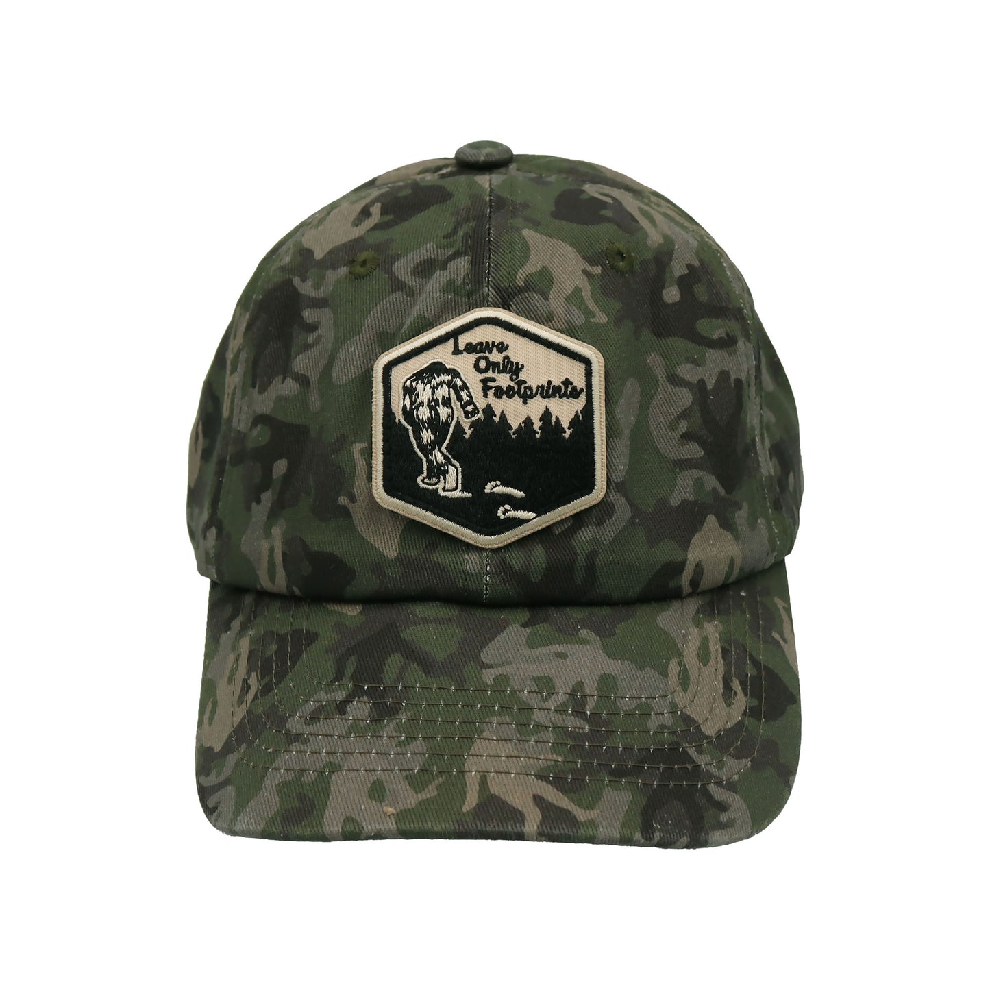 Paradise Clay PSH016 Bigfoot Camo with Leave Only Footprints Patch - Hat