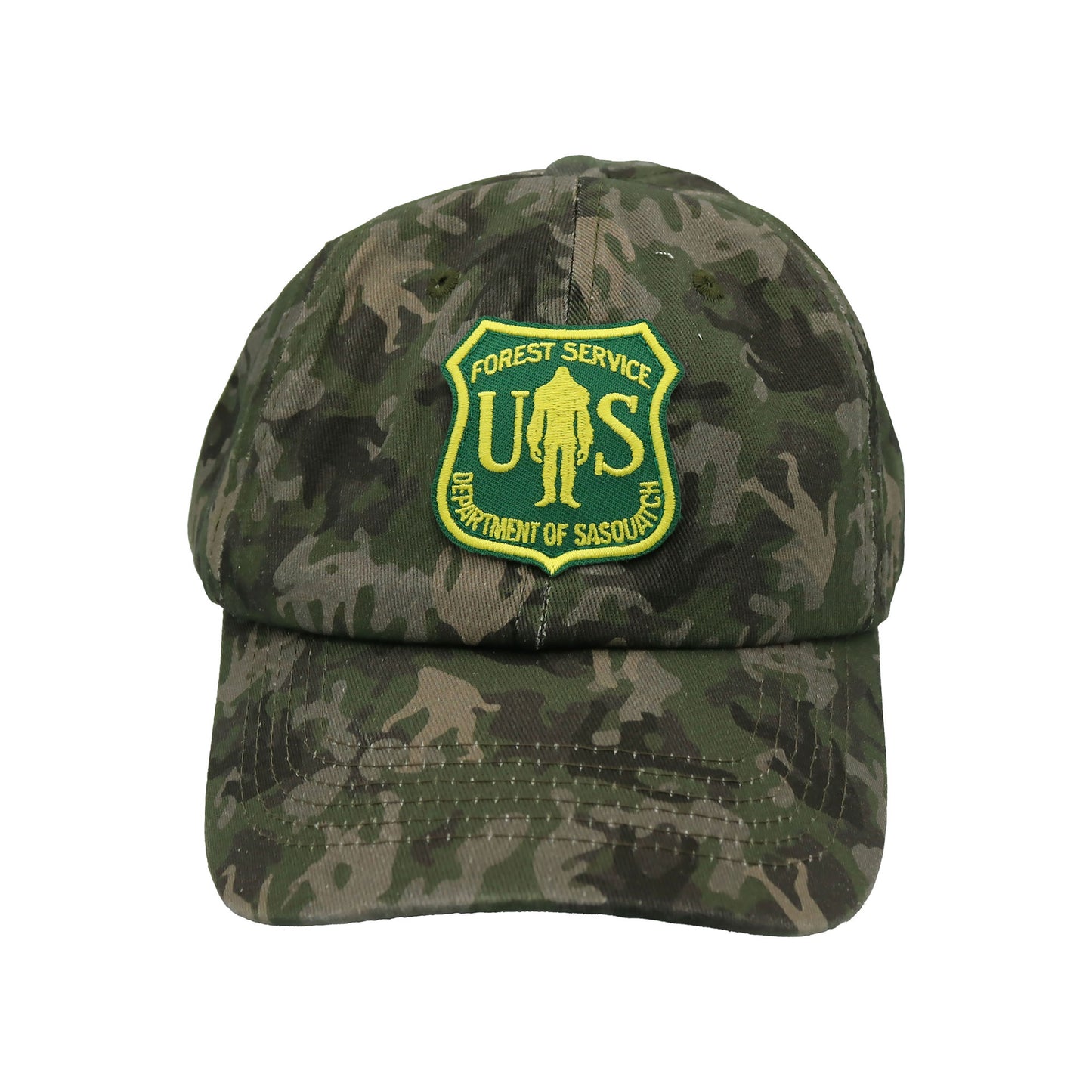 Paradise Clay PSH014 Bigfoot Camo with US Forest Service Department of Sasquatch Patch - Hat