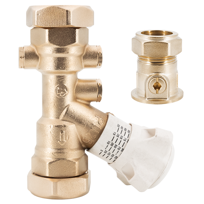 Legend Valves 800-774VC-NF 3/4" LegendConnect Balancing Valve Body with Isolation Valve Compression Connectors