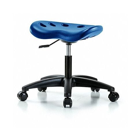 Blue Ridge Ergonomics PTDHSL-RG-RC-BLU Polyurethane Tractor Stool - Desk Height with Casters in Blue Polyurethane
