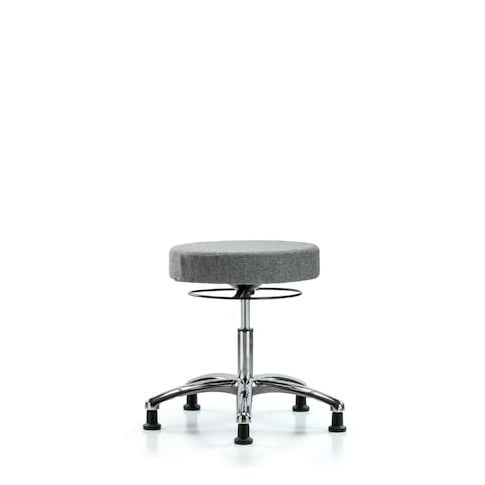 Blue Ridge Ergonomics FDHSO-CR-RG-F44 Rutledge Fabric Stool without Back Chrome - Desk Height with Stationary Glides in Gray Fabric
