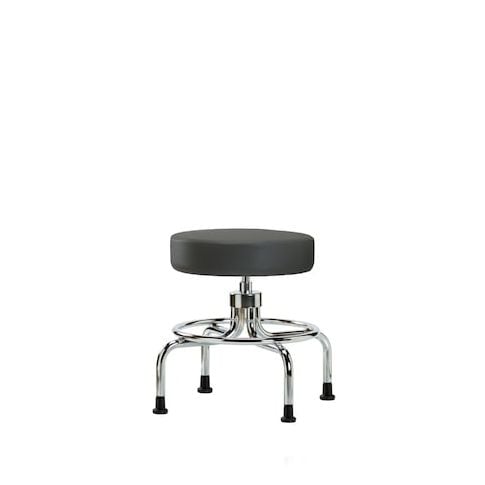 Blue Ridge Ergonomics VSLMD-CR-RG-8605 Vinyl Screw-Lift Stool - Medium Bench Height with Stationary Glides in Charcoal Trailblazer™ Vinyl