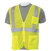 Delta Plus WEL61711HLLG S388Z CL 2 Solid Safety Vest, LG, Hi Viz Lime