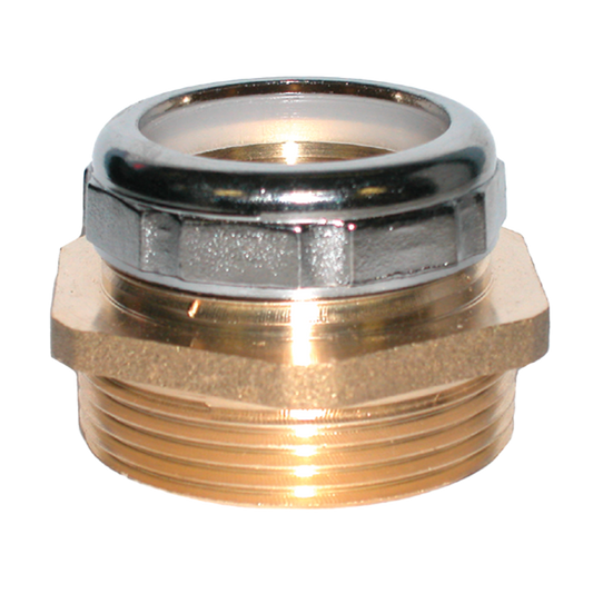 Legend Valves 302-117 1-1/4" x 1-1/2" Brass MNPT Trap Connector with Chrome Nut