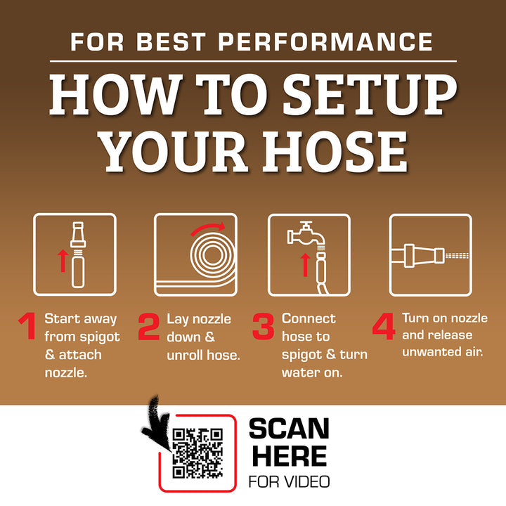 Colors HFZC505BR Std Grip Garden Hose 5/8" x 5' 3/4" - 11 1/2 GHT Fittings, Brown Mulch