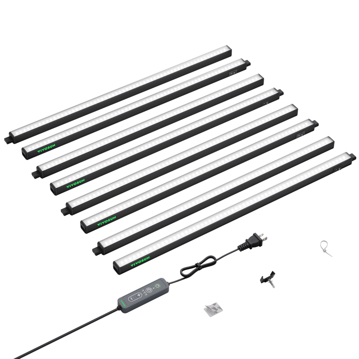 Vivosun T5 Grow Lights for Indoor Plants, 5000K Full Spectrum 120W (8 x 15W), 2FT LED Plant Light Strip with Timer & Dimming Controller for Seed Starting, 8-Pack