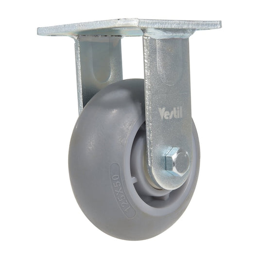 Vestil CST-VE-5X2TPR-R Thermoplastic Rubber Rigid Caster 5 In. Diameter x 2 In. Width 551 Lb. Capacity Light Gray